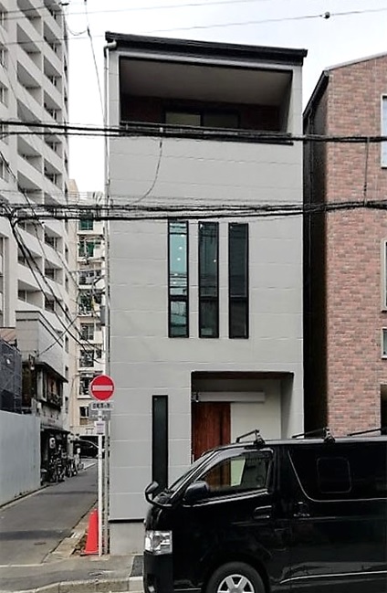 13坪の施工例 南西の狭小角地に建つ 都市型三階建て 木造耐火住宅 東京の狭小住宅の間取り 3階建て T W 13坪の施工例 南西の狭小角地に建つ 都市型三階建て 木造耐火住宅 東京の狭小住宅の間取り 3階建て T W