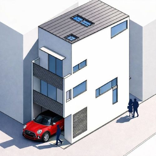 狭小住宅 間取りプラン例:9.9坪の敷地を隅々まで使う木造3階建て住宅。