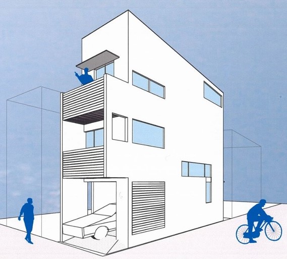 狭小住宅 間取り プラン：１０坪弱・隅々まで使う木造３階建て住宅