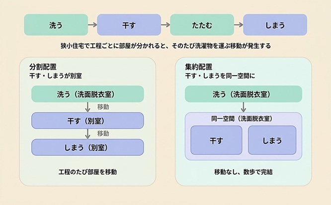 ■洗濯家事には本来「洗う→干す→たたむ→しまう」という4つの工程があります。