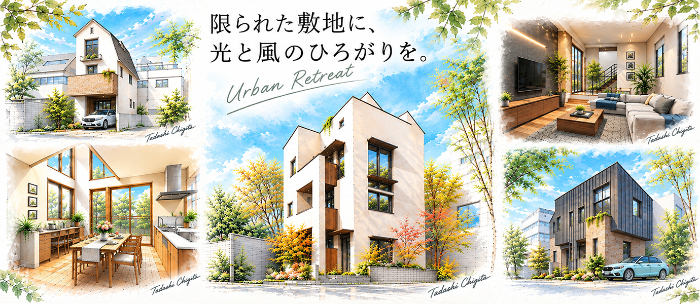 都心の狭小住宅を豊かに住まう
